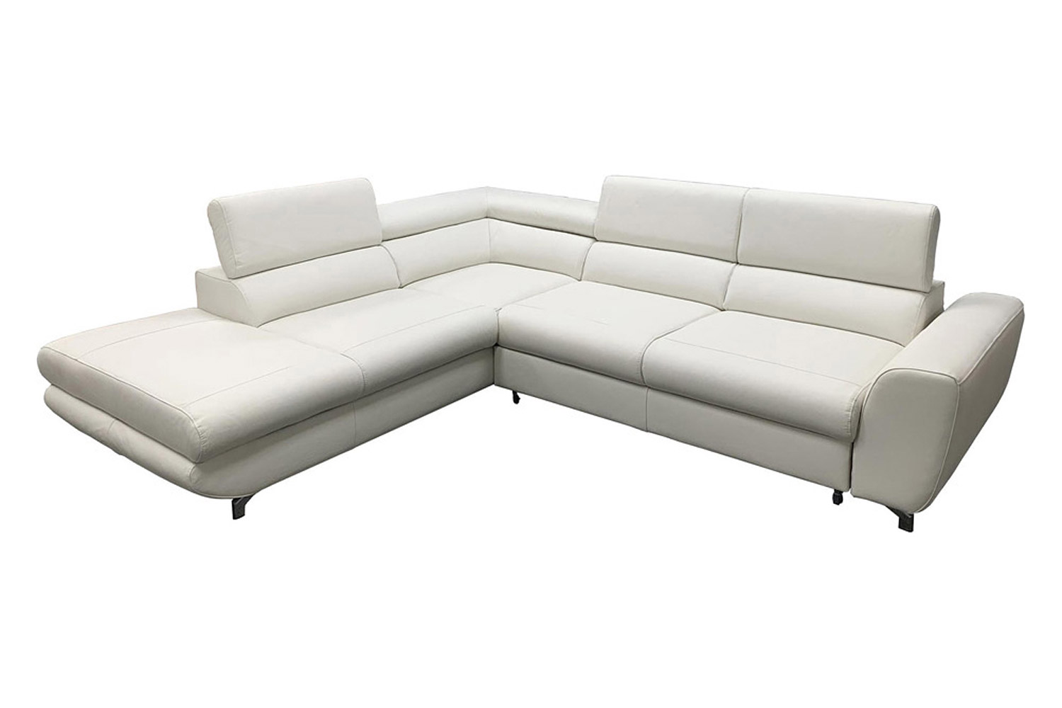 Maxima - Piano Leather Sectional Sleeper Sofa