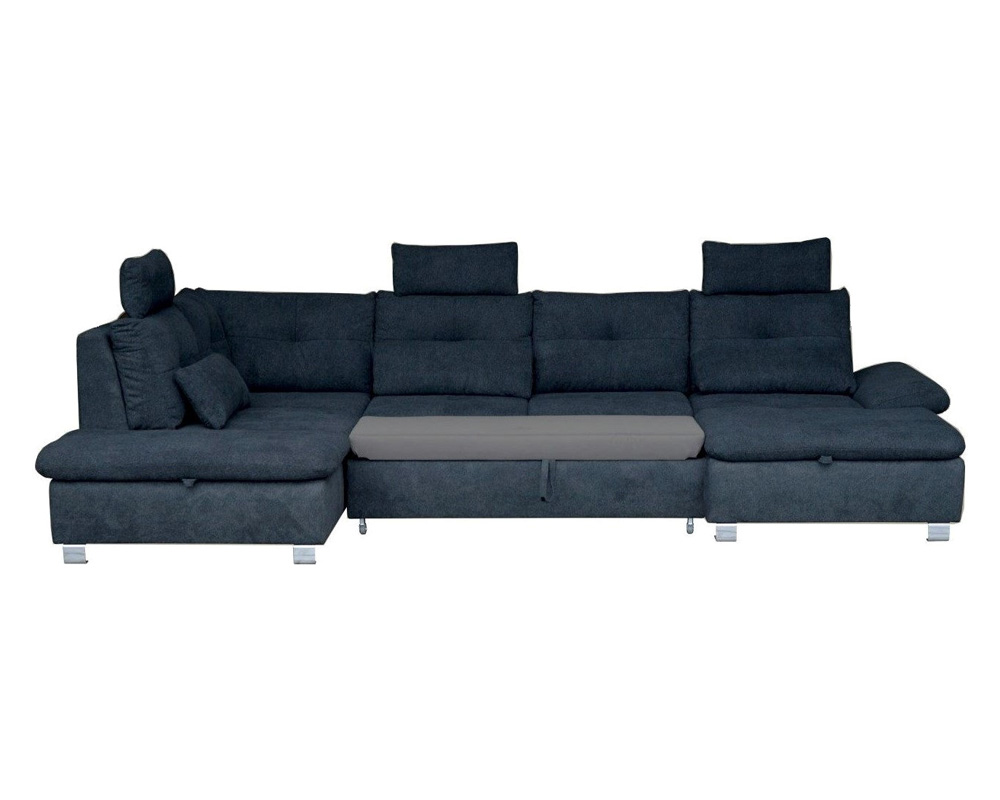 Maxima Madeira Sectional Sleeper Sofa - Dark Blue, Right Corner