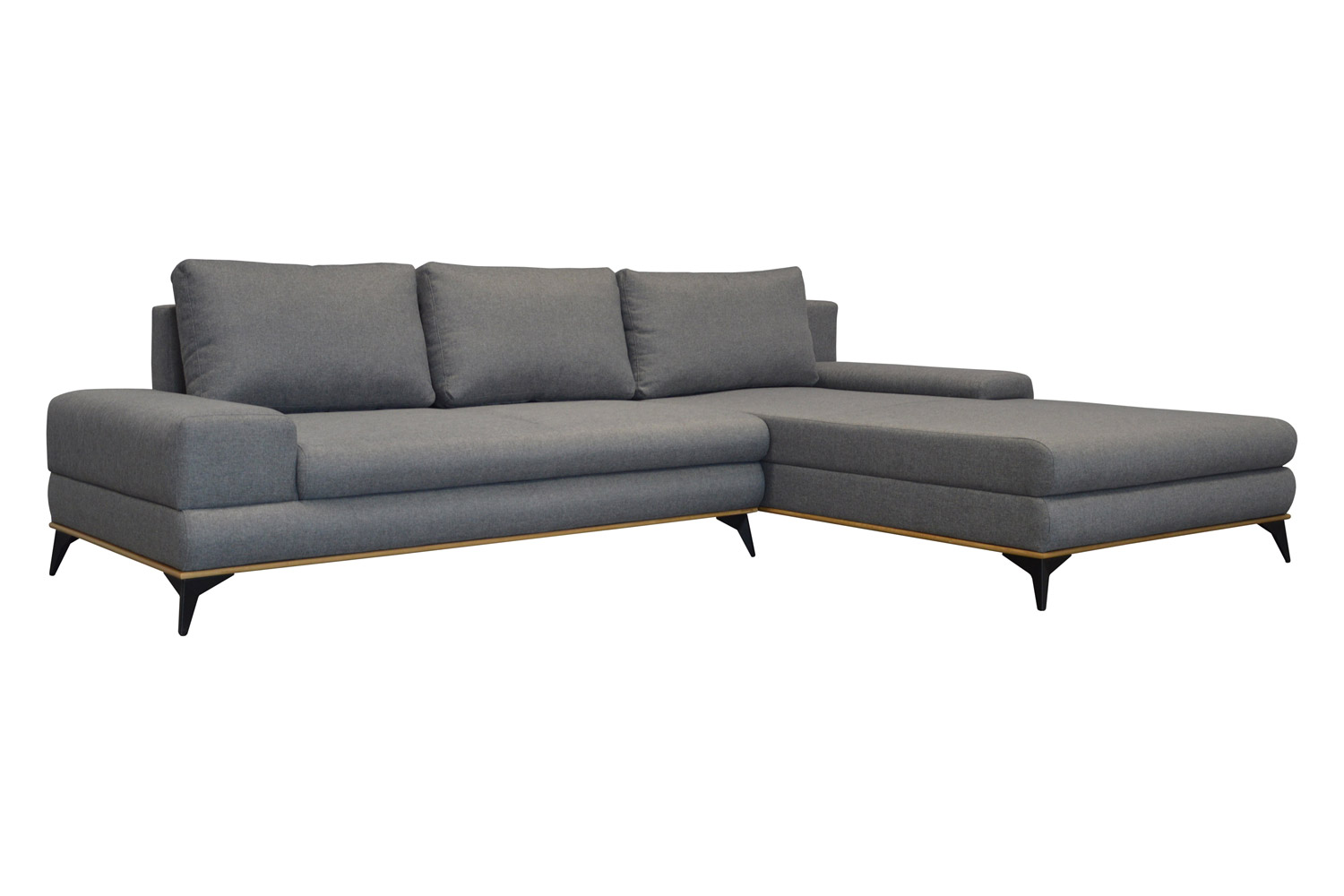 Maxima Manila Sectional Sleeper Sofa - Gray, Right Corner