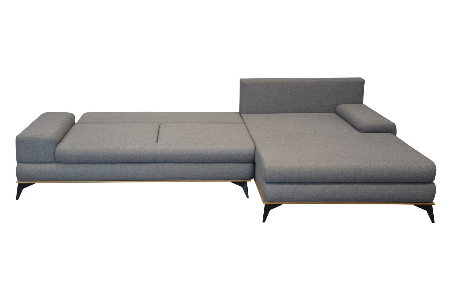 Maxima Manila Sectional Sleeper Sofa - Gray, Right Corner