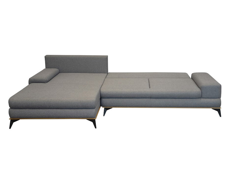 Maxima Manila Sectional Sleeper Sofa - Gray, Left Corner