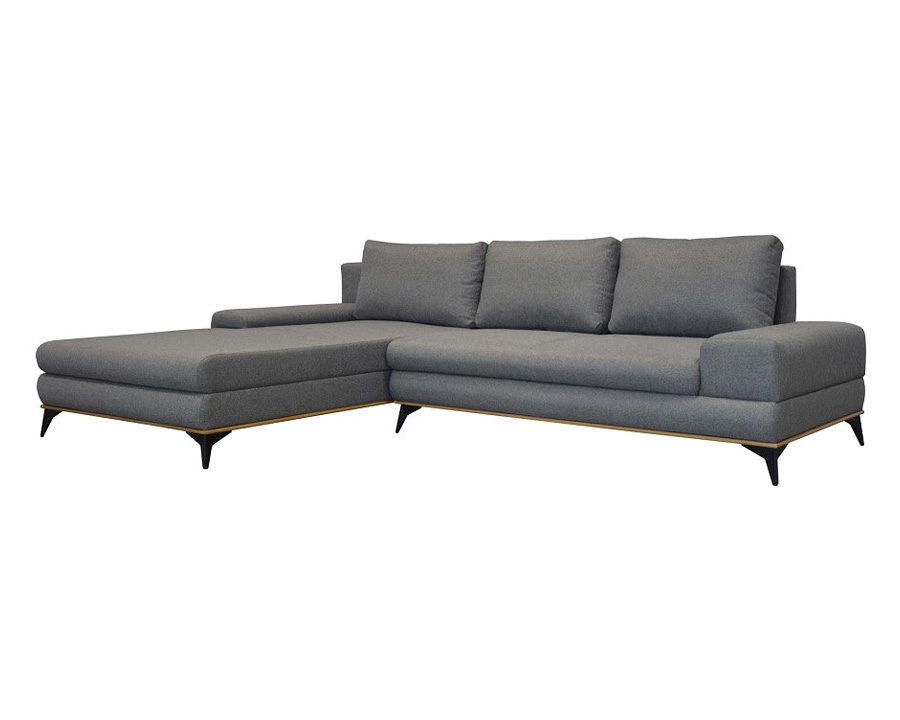 Maxima Manila Sectional Sleeper Sofa - Gray, Left Corner