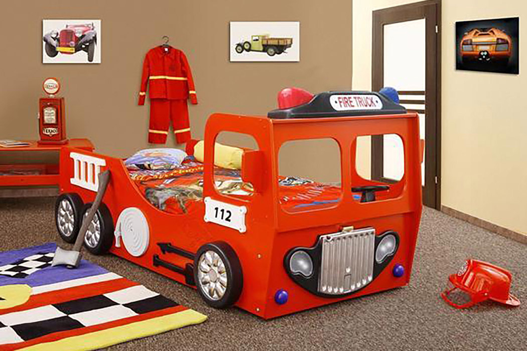 Maxima Toddler Car Bed Fire Truck - Red