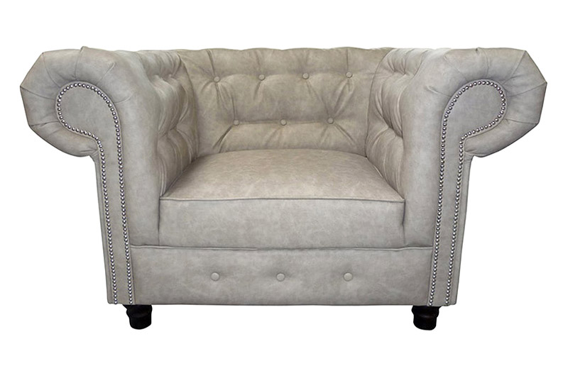 Maxima™ Dali Tufted Chesterfield Chair - Dirty White