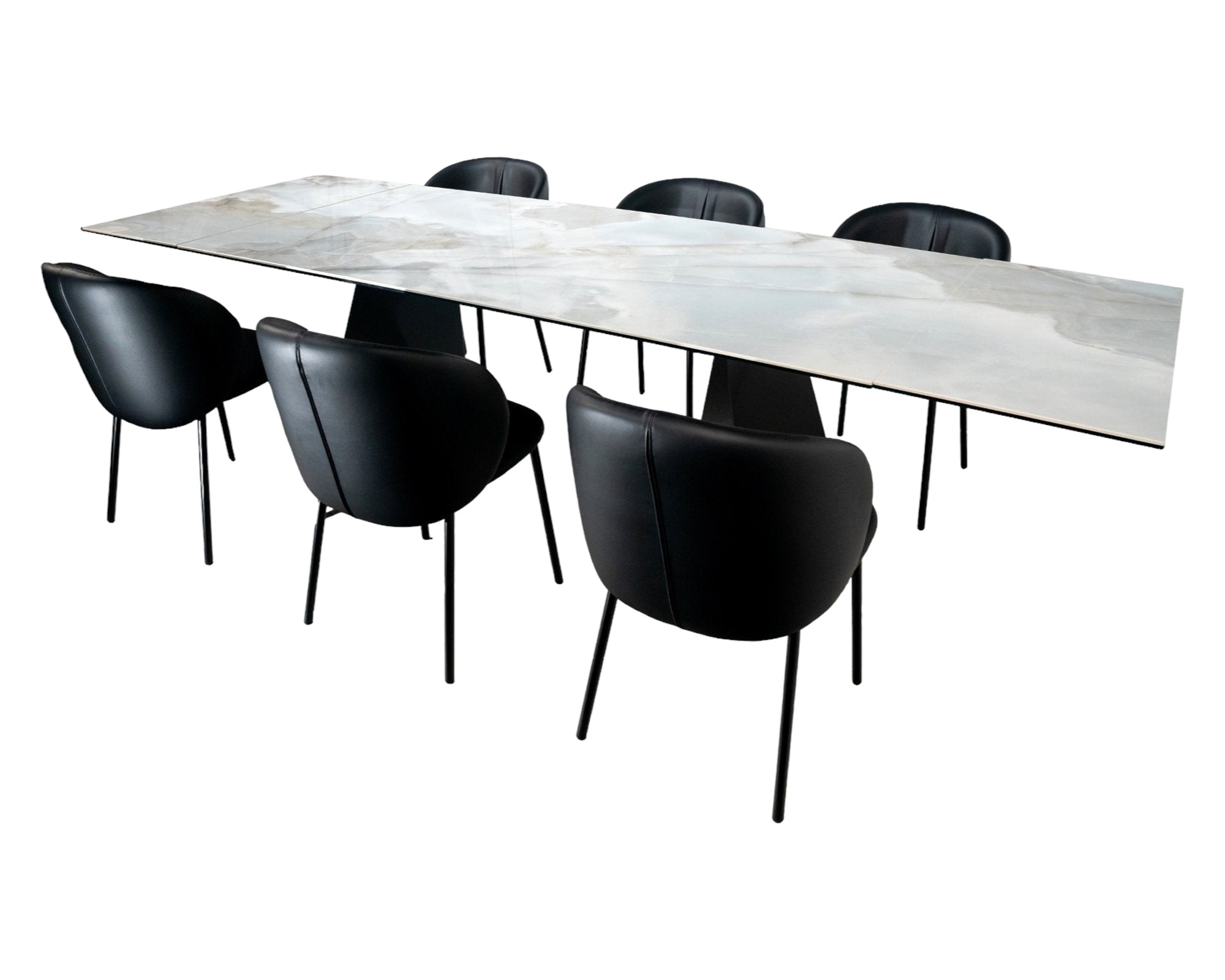 Maxima Alberto Dining Set - Black, Marble