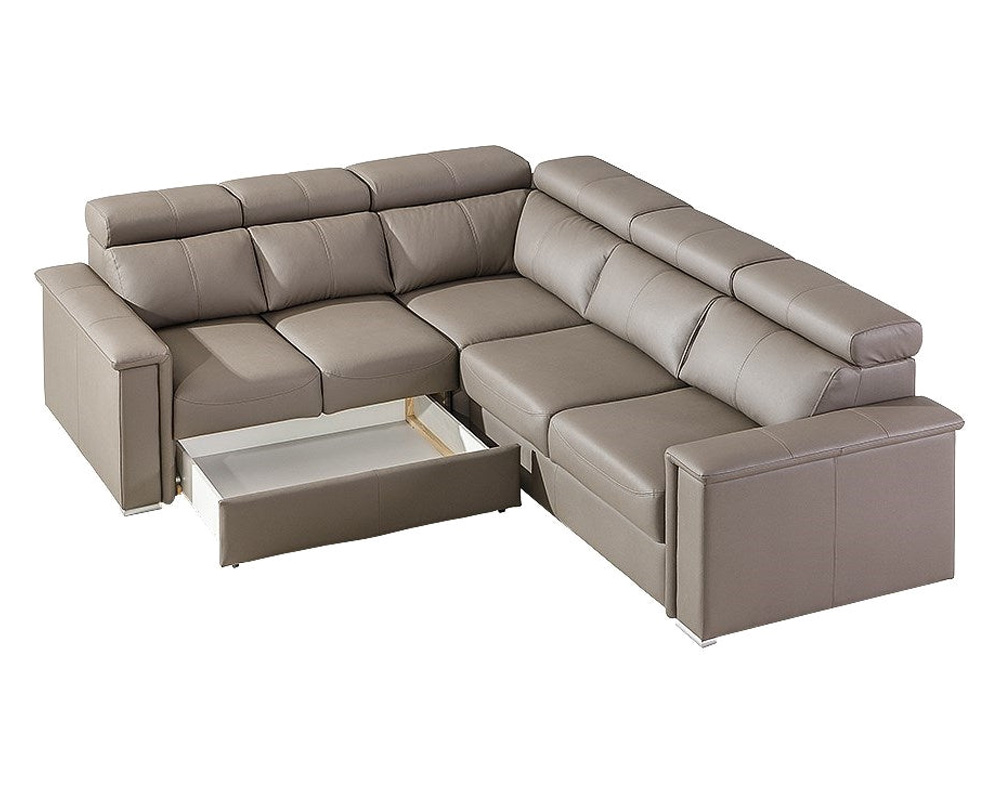 Maxima Ropik Sectional Sleeper Sofa - Beige, Left Corner