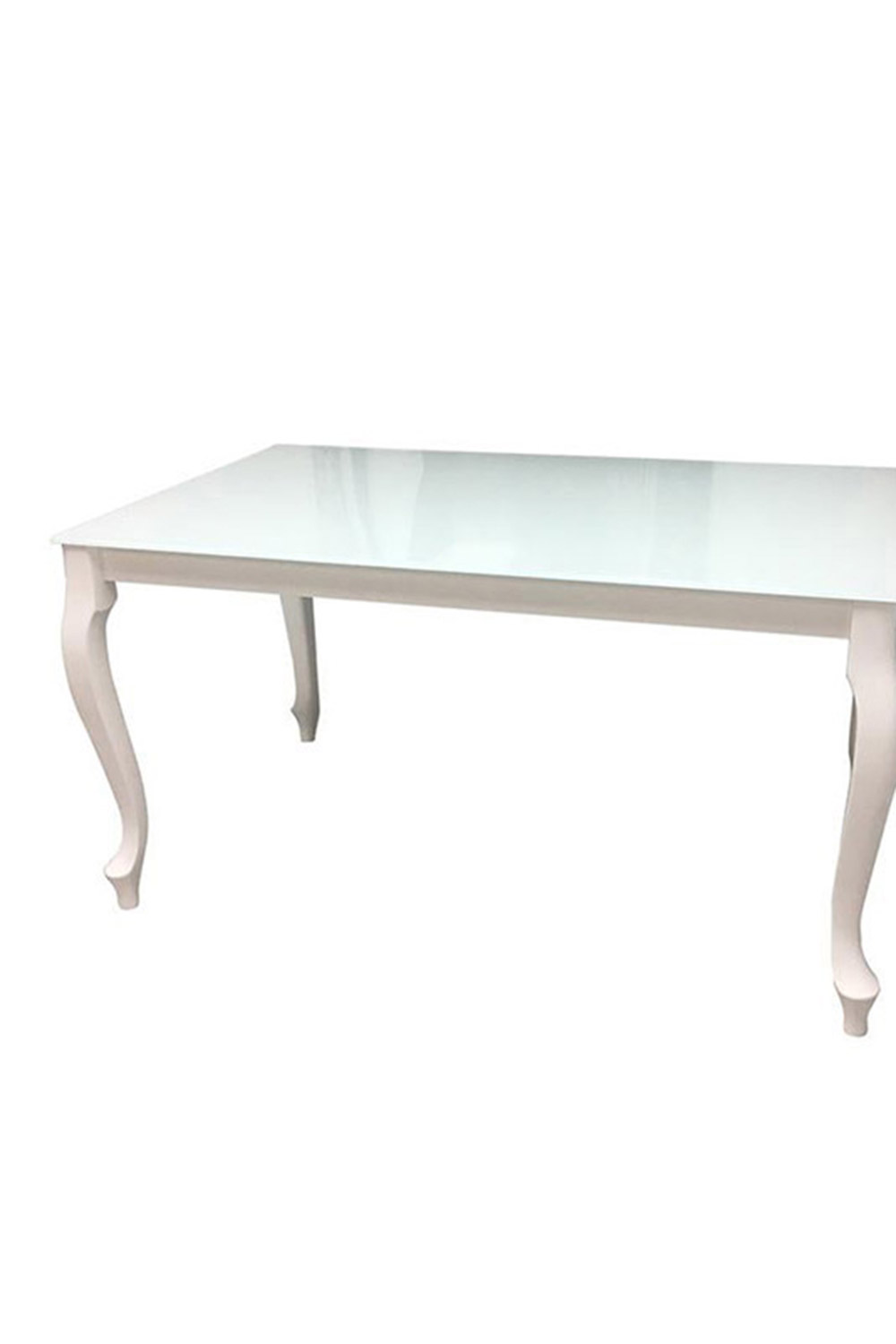 Maxima Retro Glass Top Dining Table - White