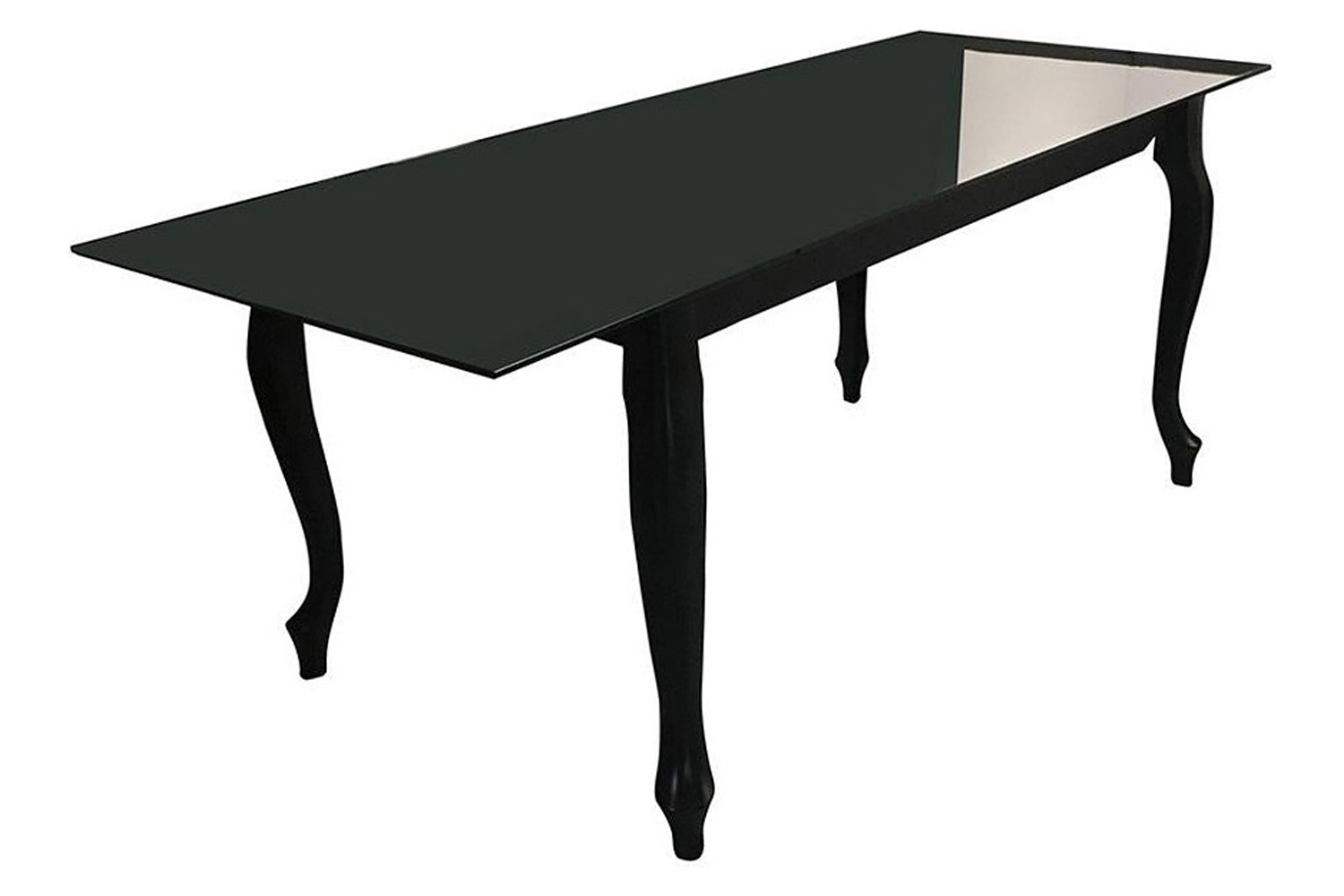 Maxima Retro Glass Top Dining Table - Black