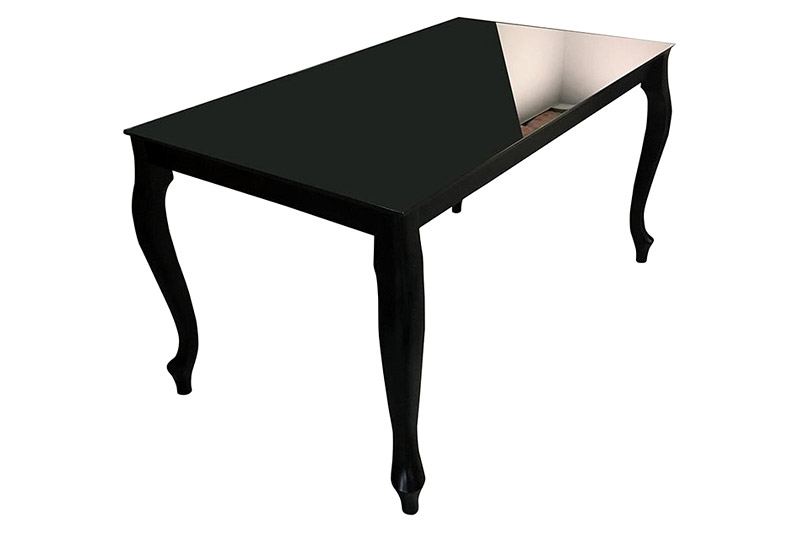 Maxima Retro Glass Top Dining Table - Black