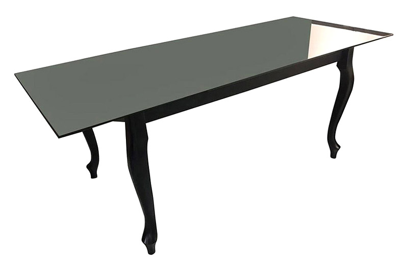 Maxima Retro Glass Top Dining Table - Black