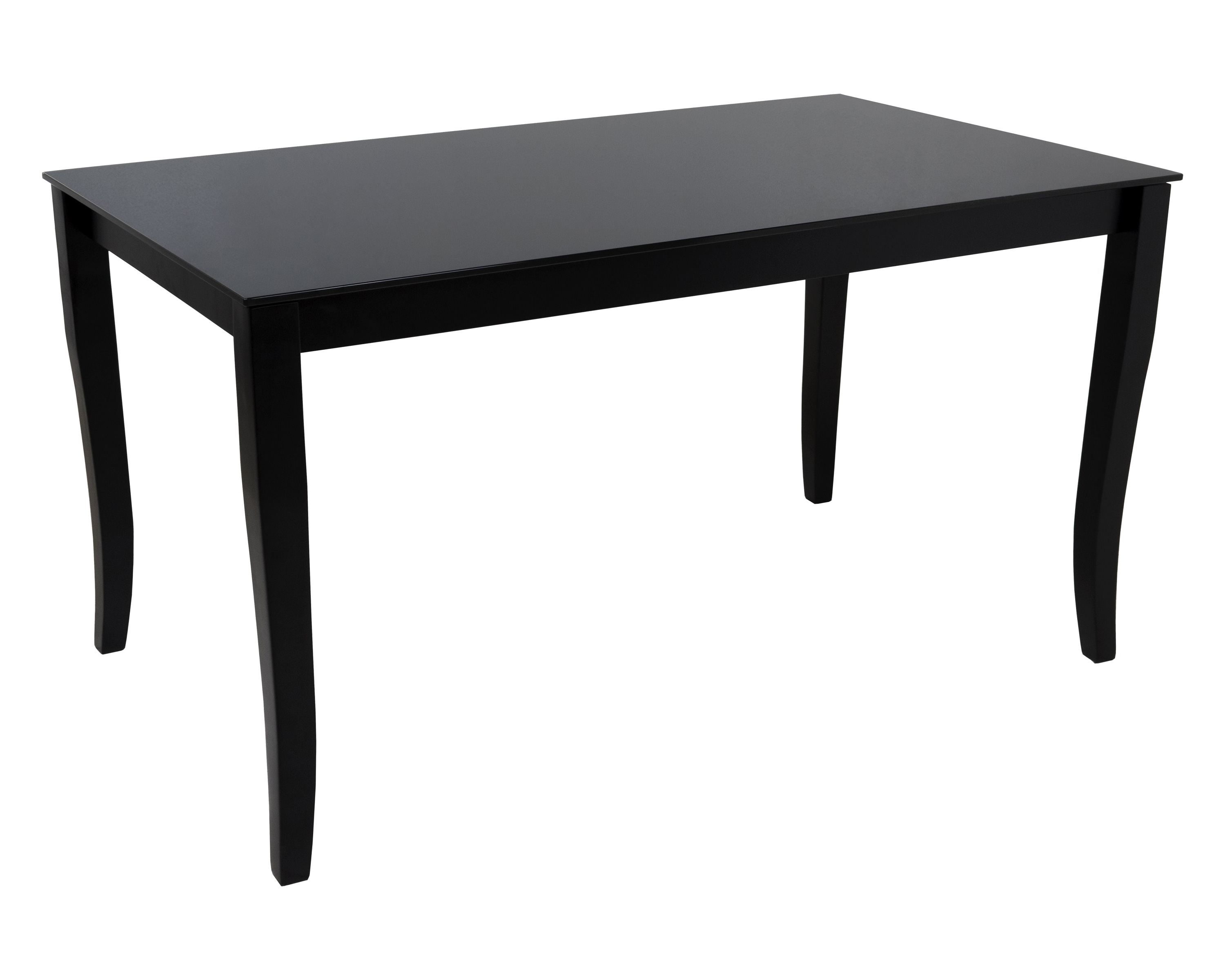 Maxima Finezja Glass Top Dining Table with Extension - Black