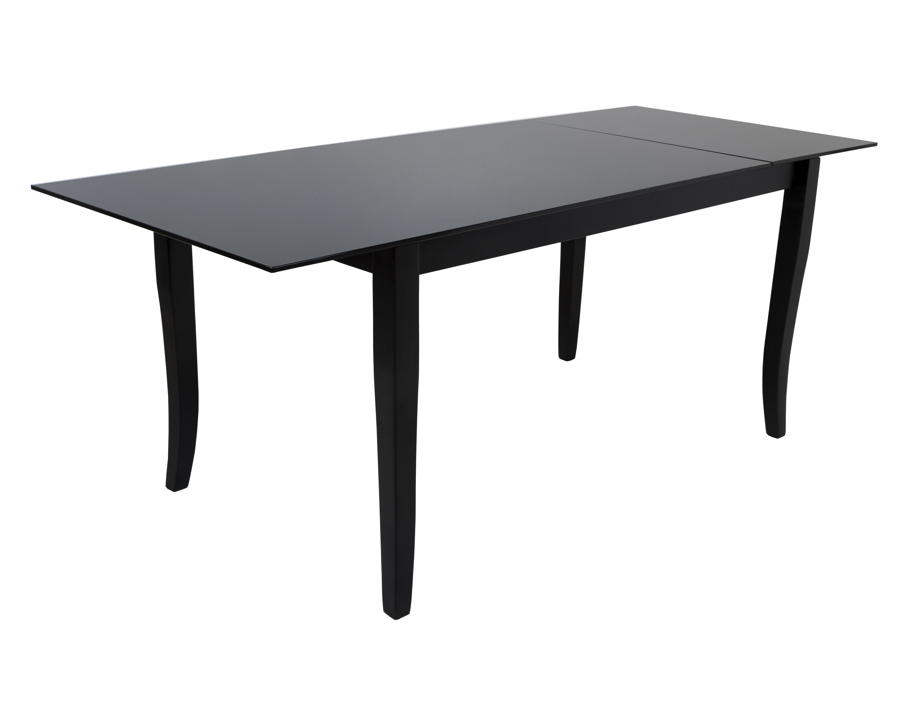 Maxima Finezja Glass Top Dining Table with Extension - Black