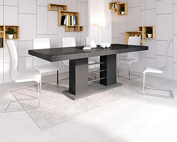 Maxima - Linosa Dining Table with 2 Extension in Gray