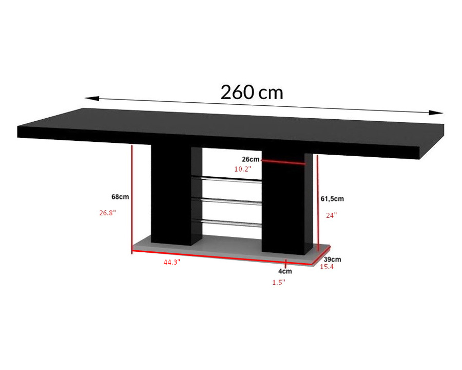 Maxima - Linosa Dining Table with 2 Extension in Gray