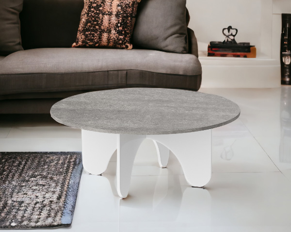 Maxima Lida Coffee Table - Gray Stone/White