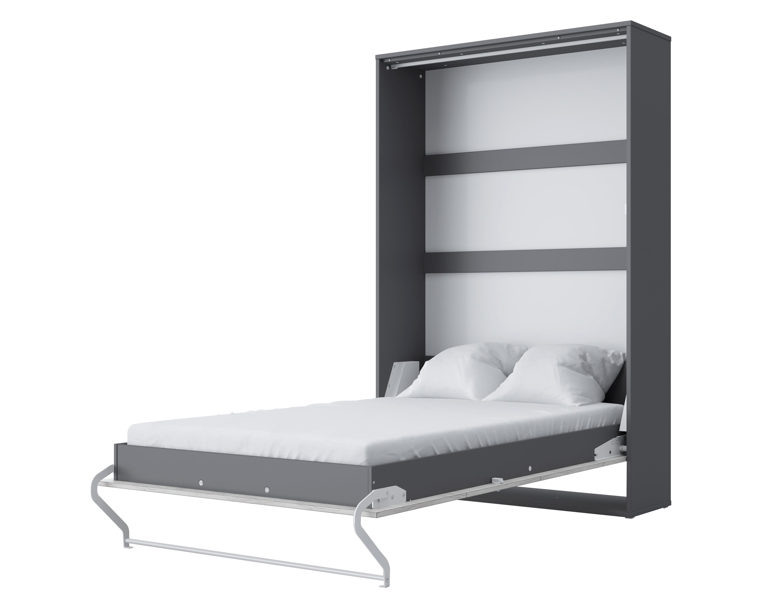 Maxima Murphy Vertical Bed with Mattress - White/Gray, Full Size