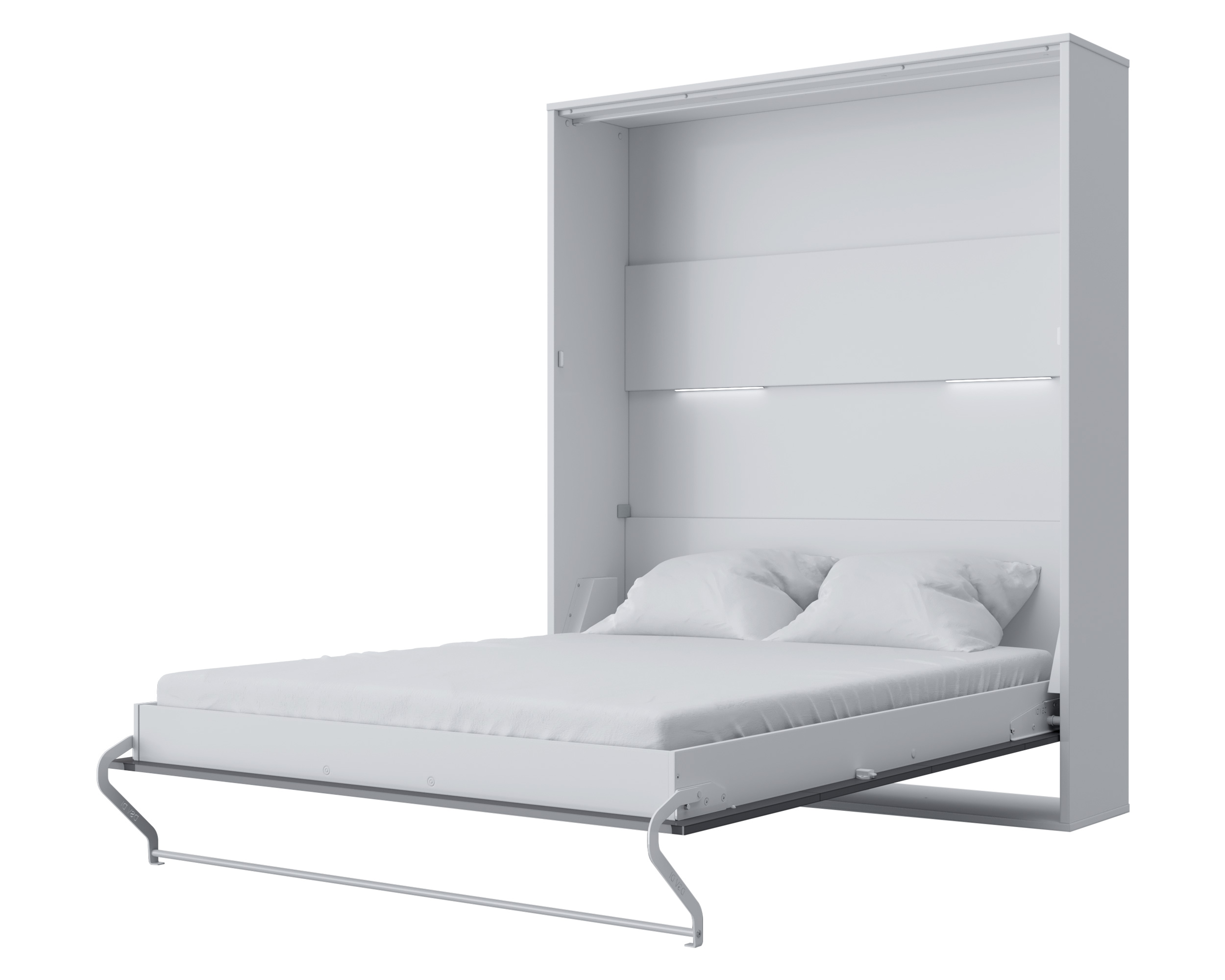 Maxima Murphy Vertical Bed with LED - White/Gray, Queen Size