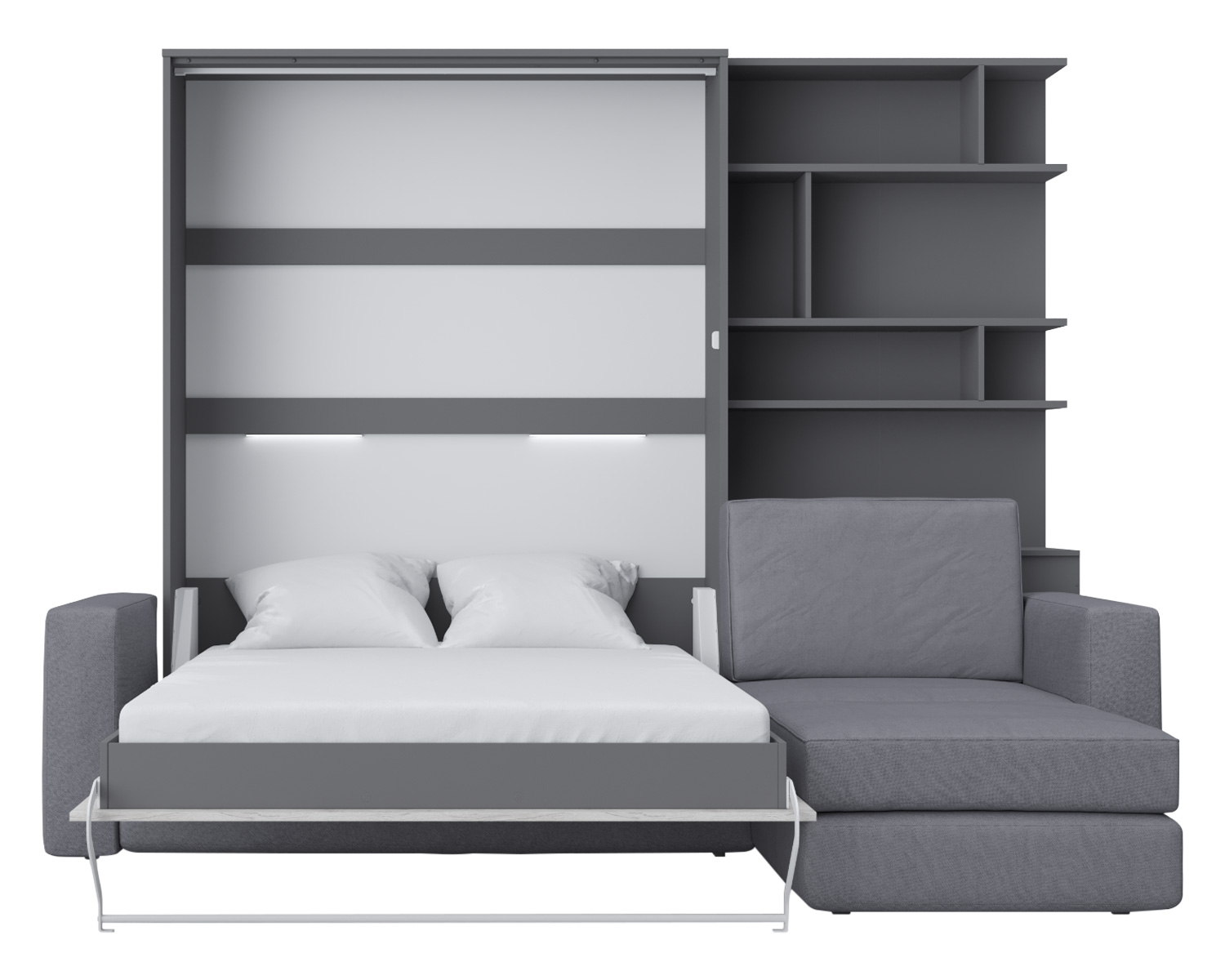 Maxima - Murphy Vertical Bed with Sofa and Bookcase