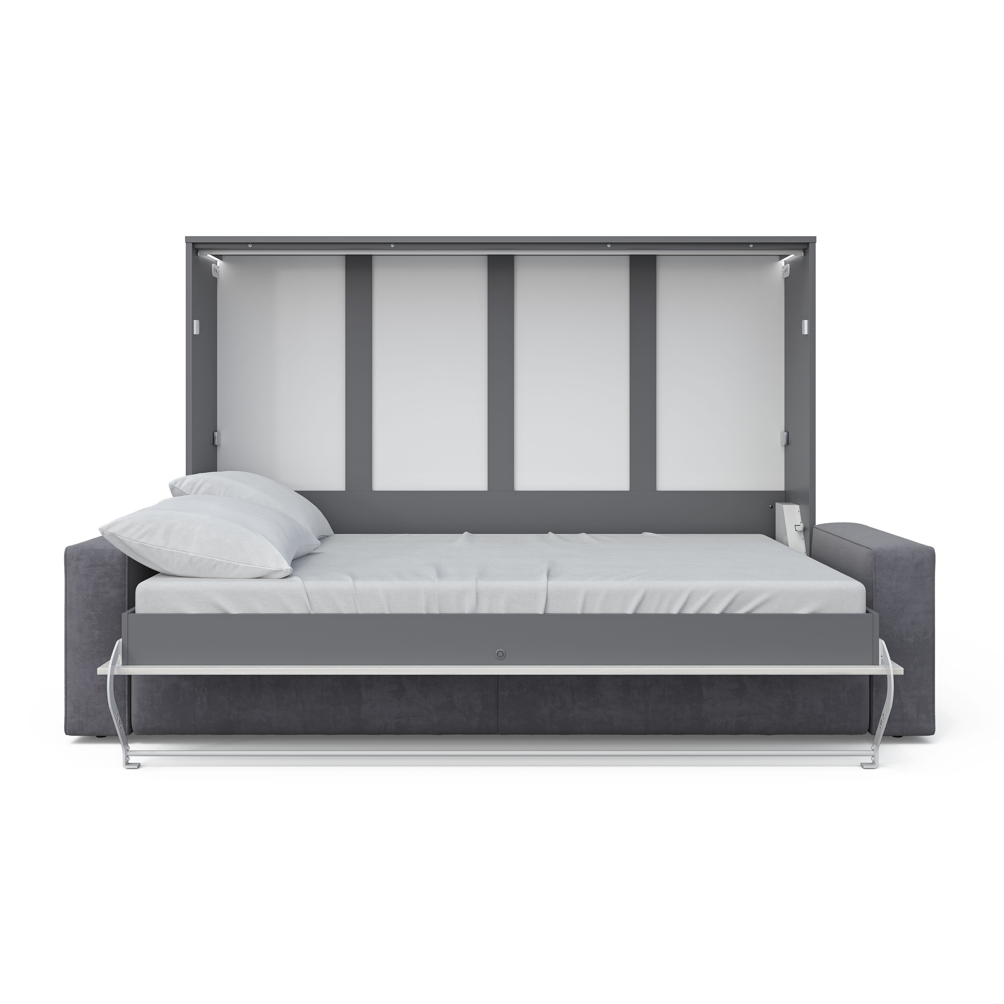 Maxima Inverto Murphy Horizontal Bed with Sofa - Gray/White, Full XL Size