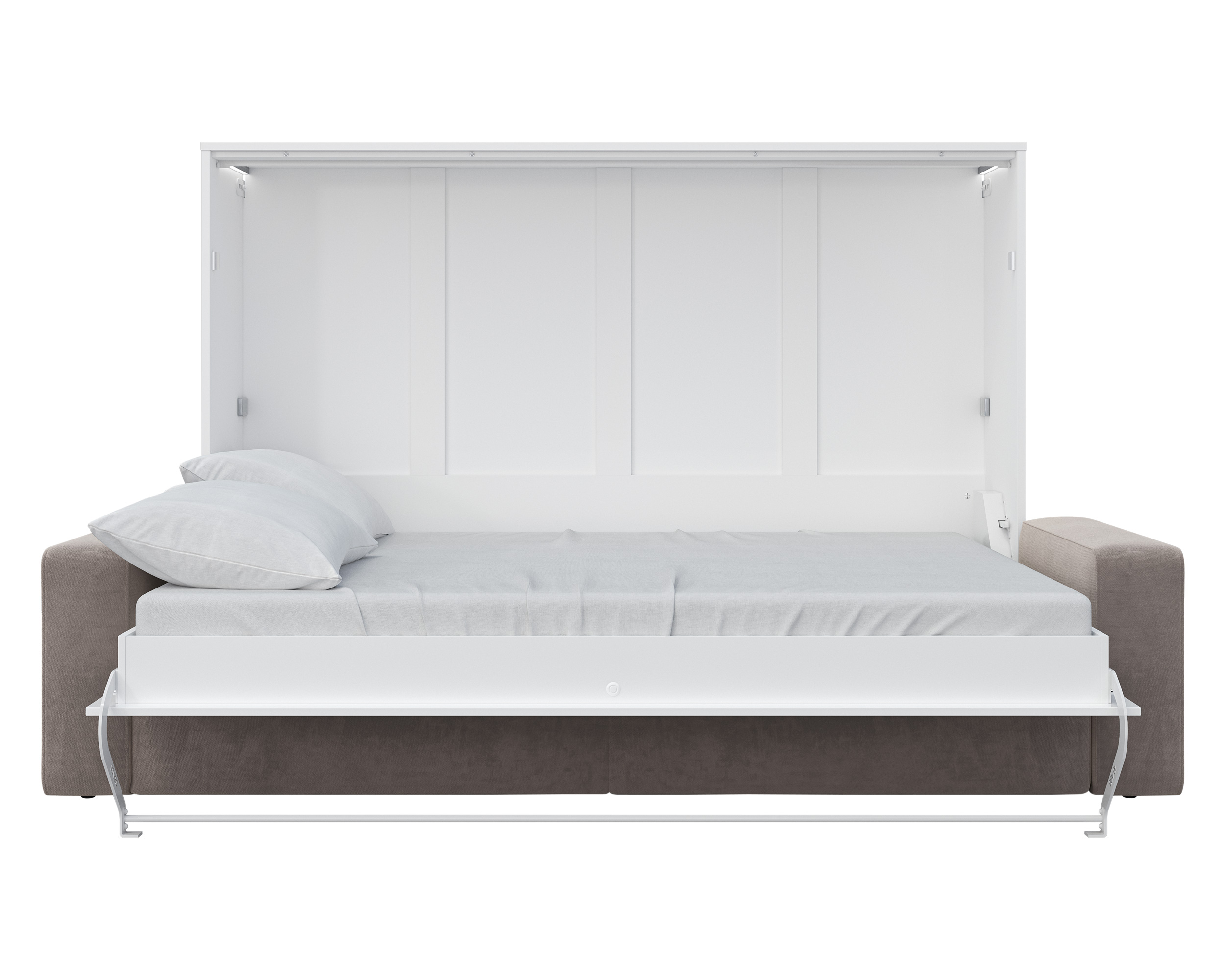 Maxima Inverto Murphy Horizontal Bed with Sofa - White/Gray, Full XL Size