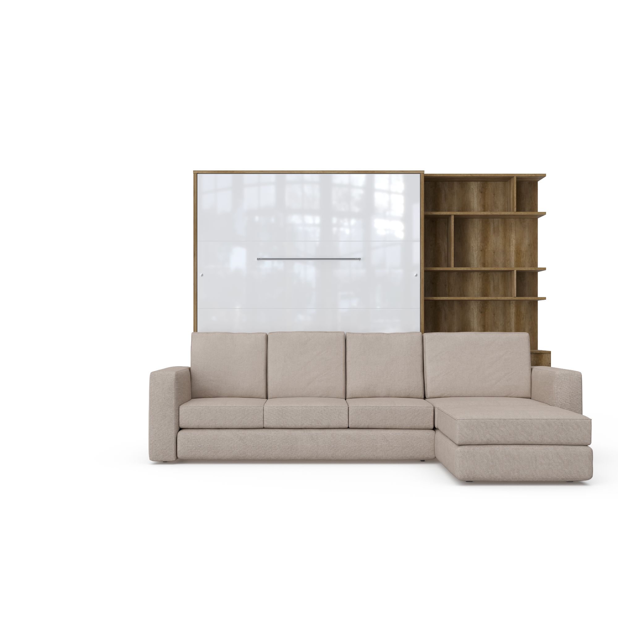 Maxima - Inverto Murphy Bed with Sofa and Bookcase