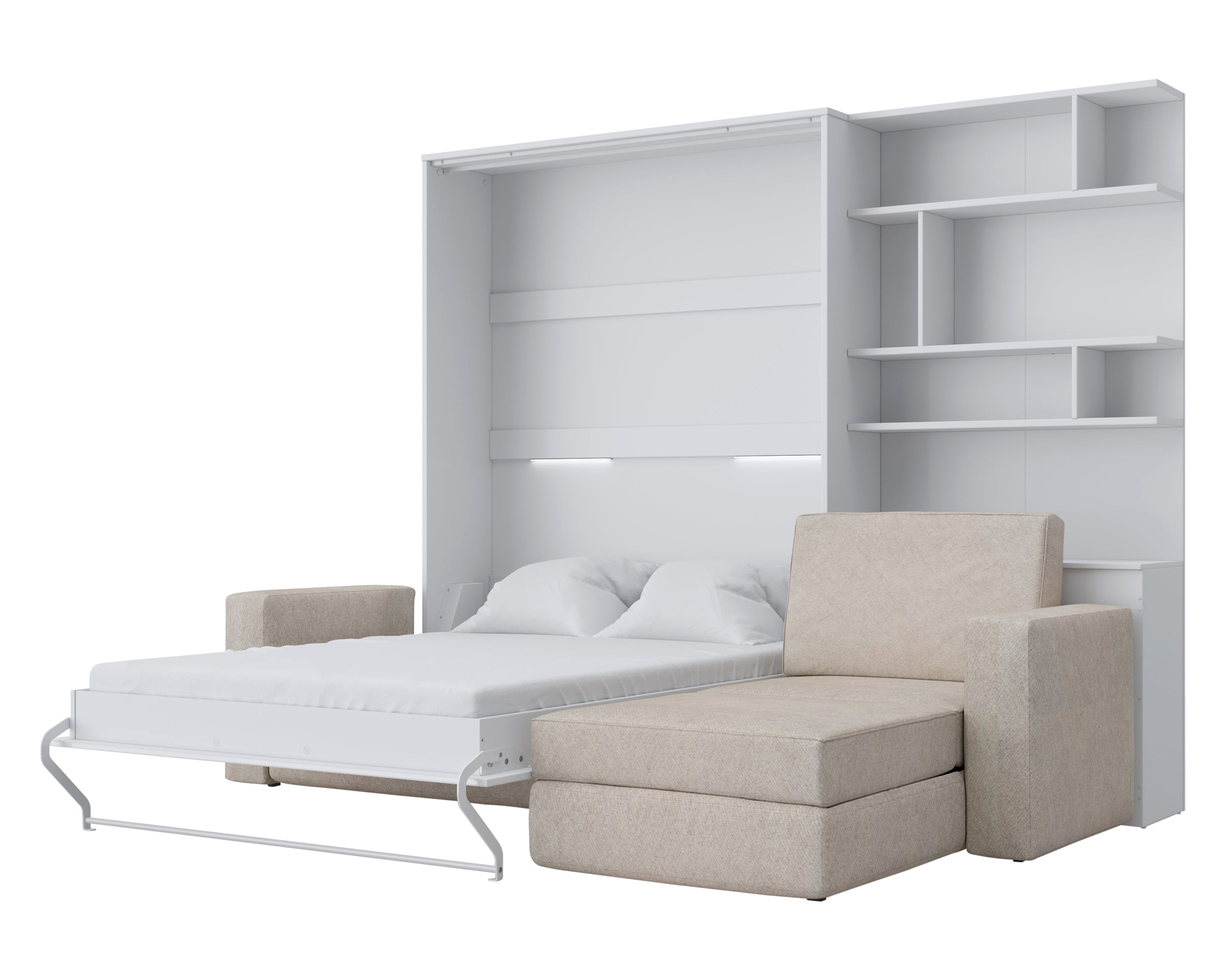 Maxima - Inverto Murphy Bed with Sofa and Bookcase