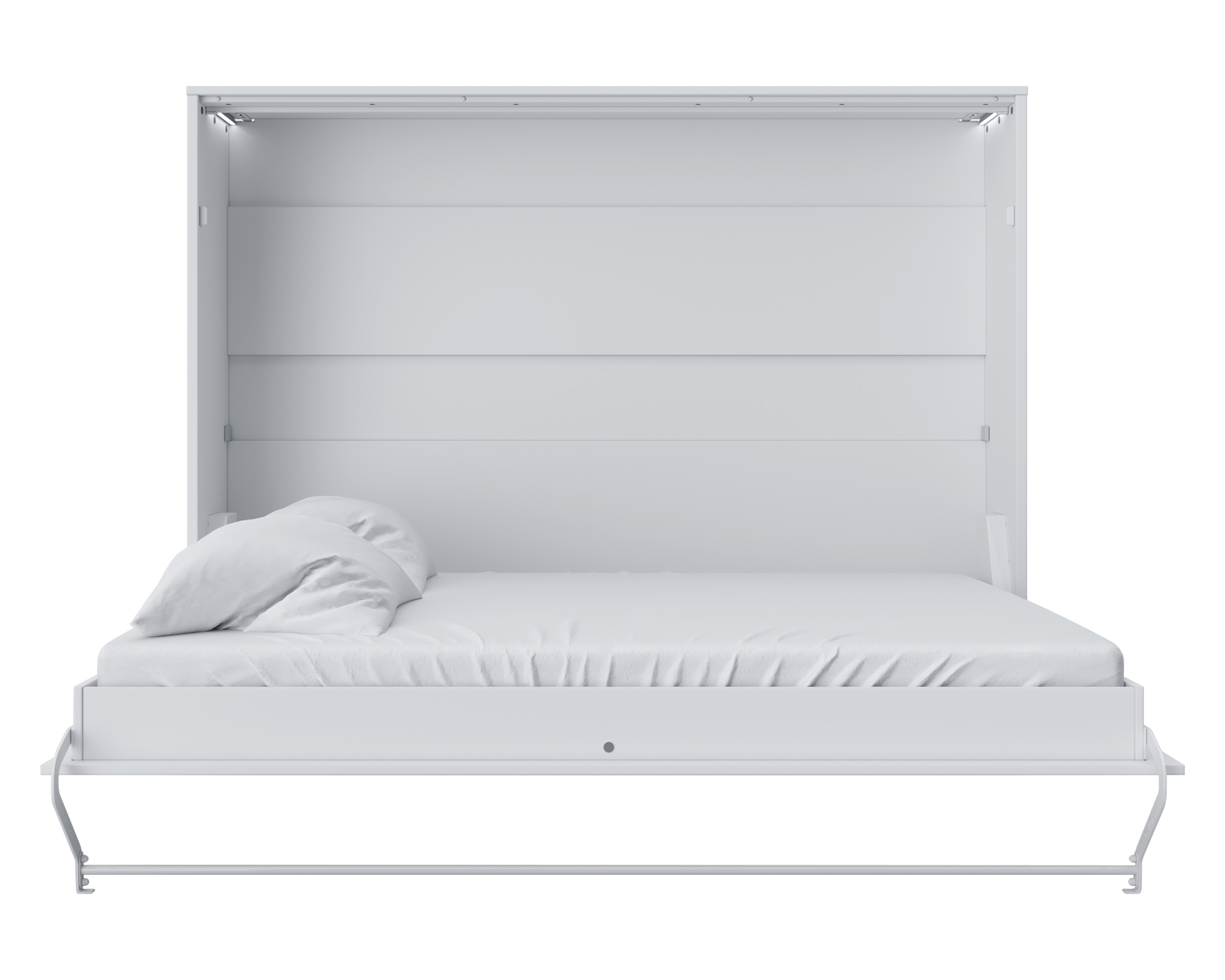 Maxima Inverto Murphy Horizontal Bed with Sofa - White/Beige, Queen Size