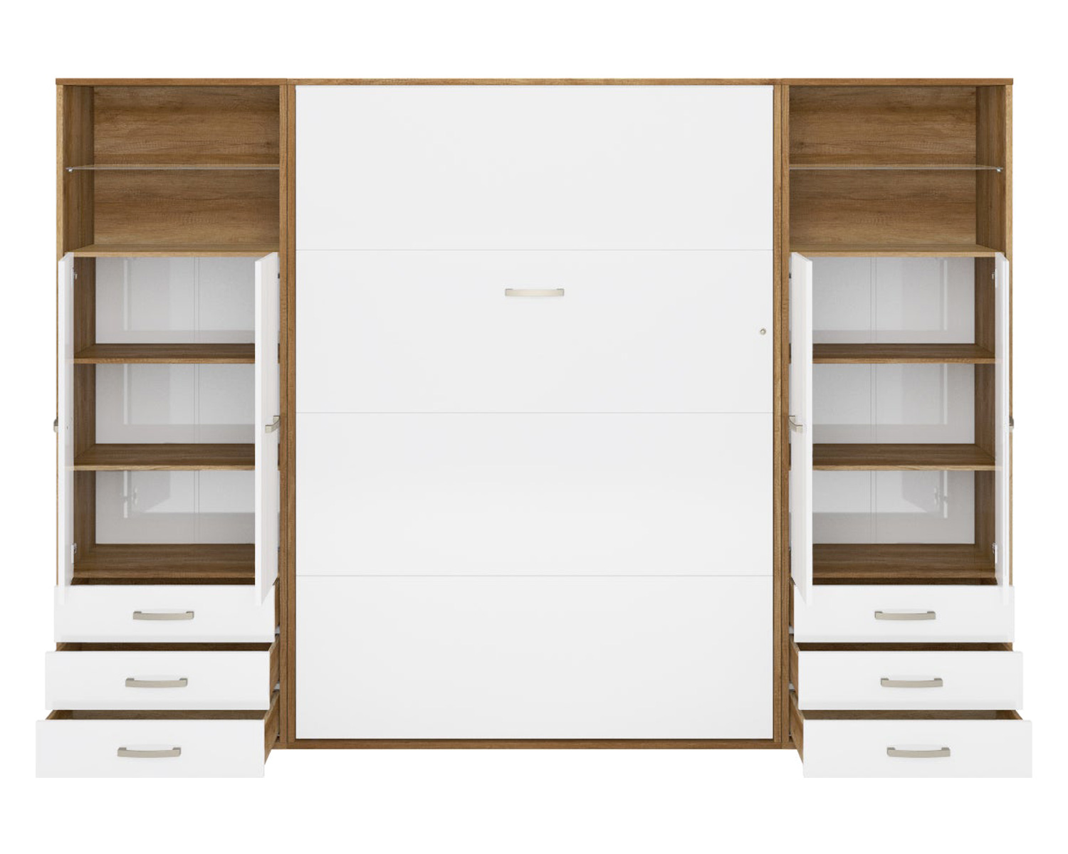 Maxima - Inverto Murphy Vertical Full Size Wall Bed with 2 Cabinets