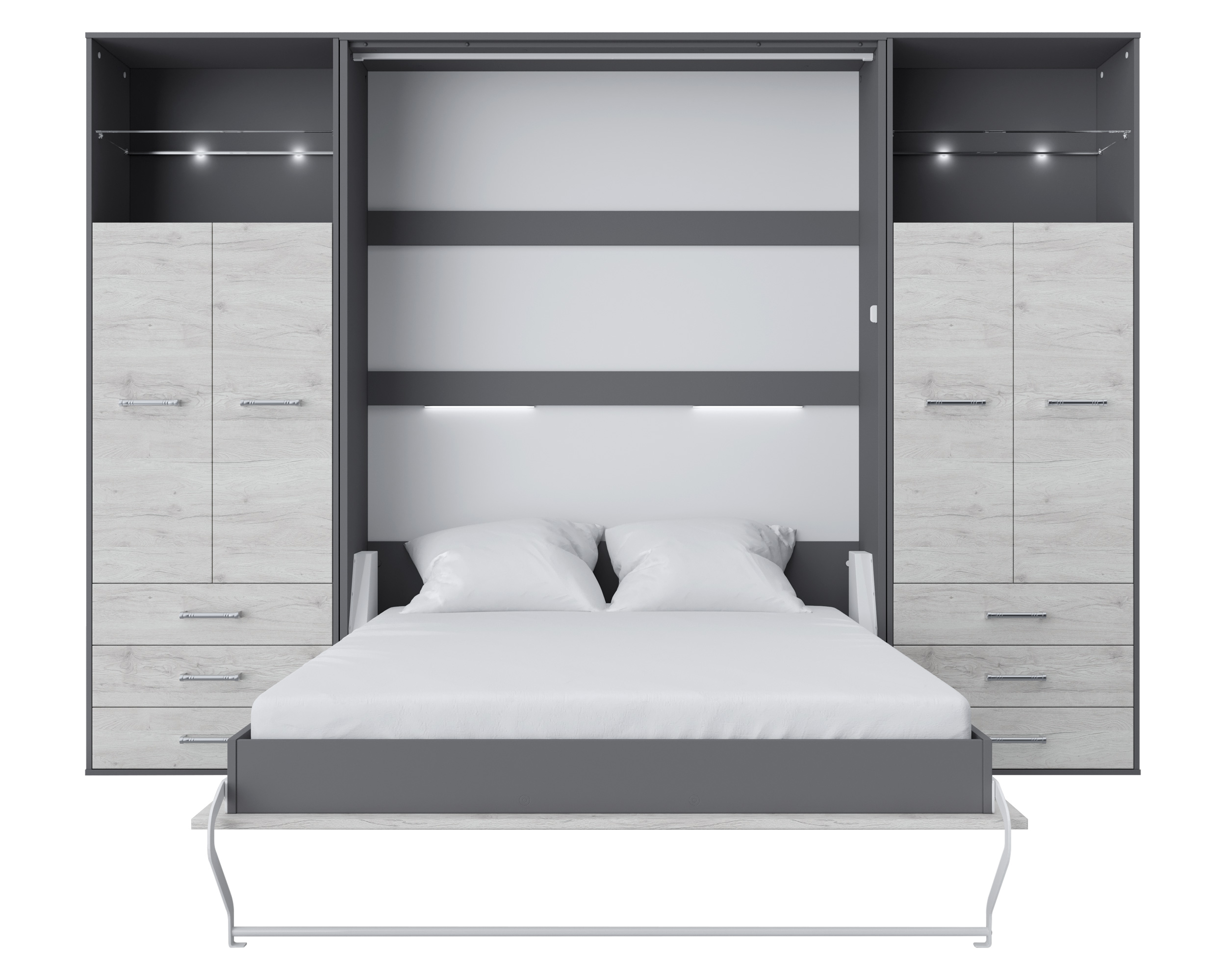 Maxima - Inverto Murphy Vertical Bed with 2 Doors Cabinets