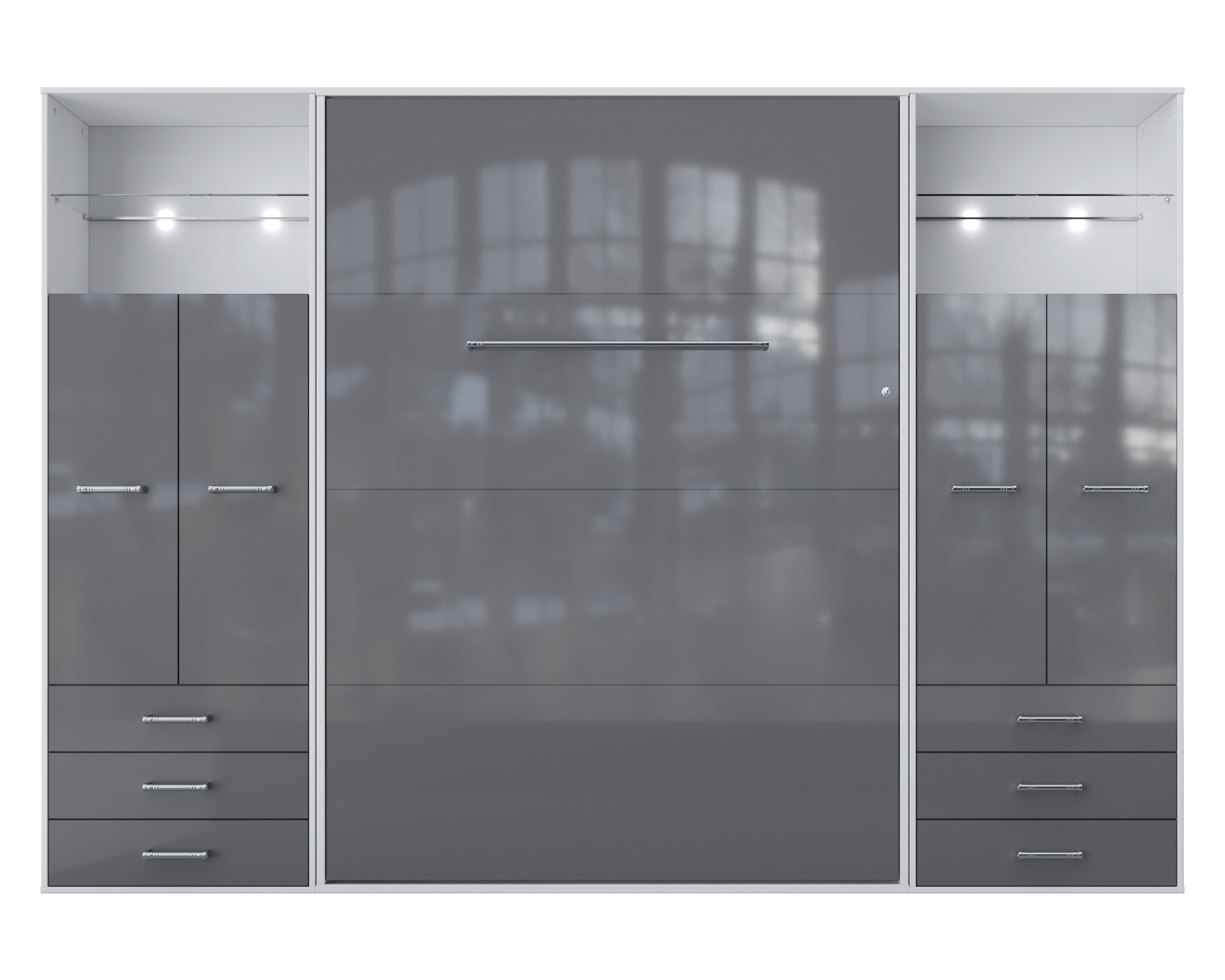 Maxima - Inverto Murphy Vertical Bed with 2 Doors Cabinets