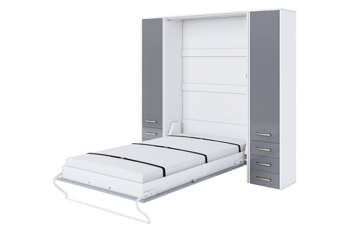 Maxima - Inverto Murphy Vertical Twin Size Bed with 2 Cabinets