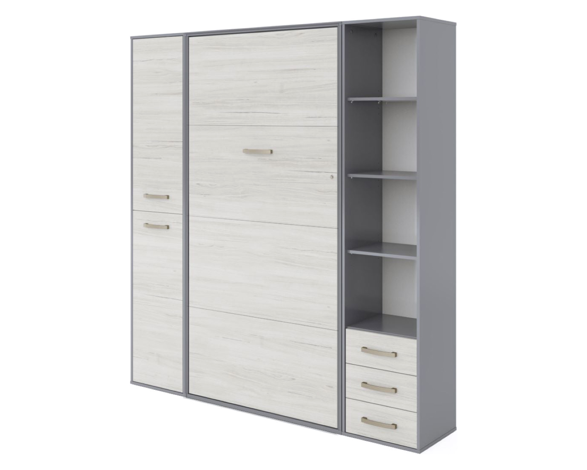 Maxima - Inverto Murphy Vertical Bed with 2 Cabinets and Open Storage