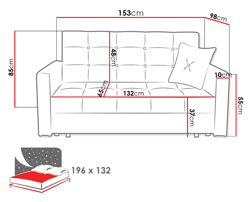 Maxima - Zayn Sofa Bed in Pine Wood