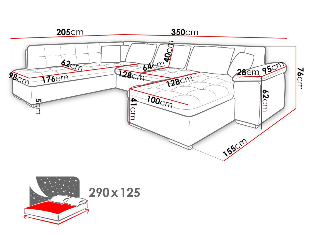 Maxima Leonardo Right Facing Sectional