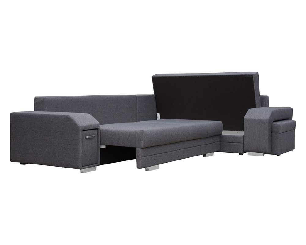 Maxima Magnus Sectional Sleeper Sofa - Dark Gray, Left Corner