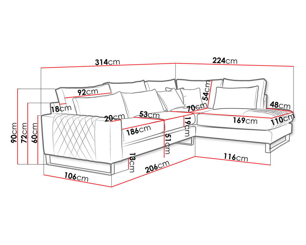 Maxima Flora Sectional Sofa Ginger - Left Corner