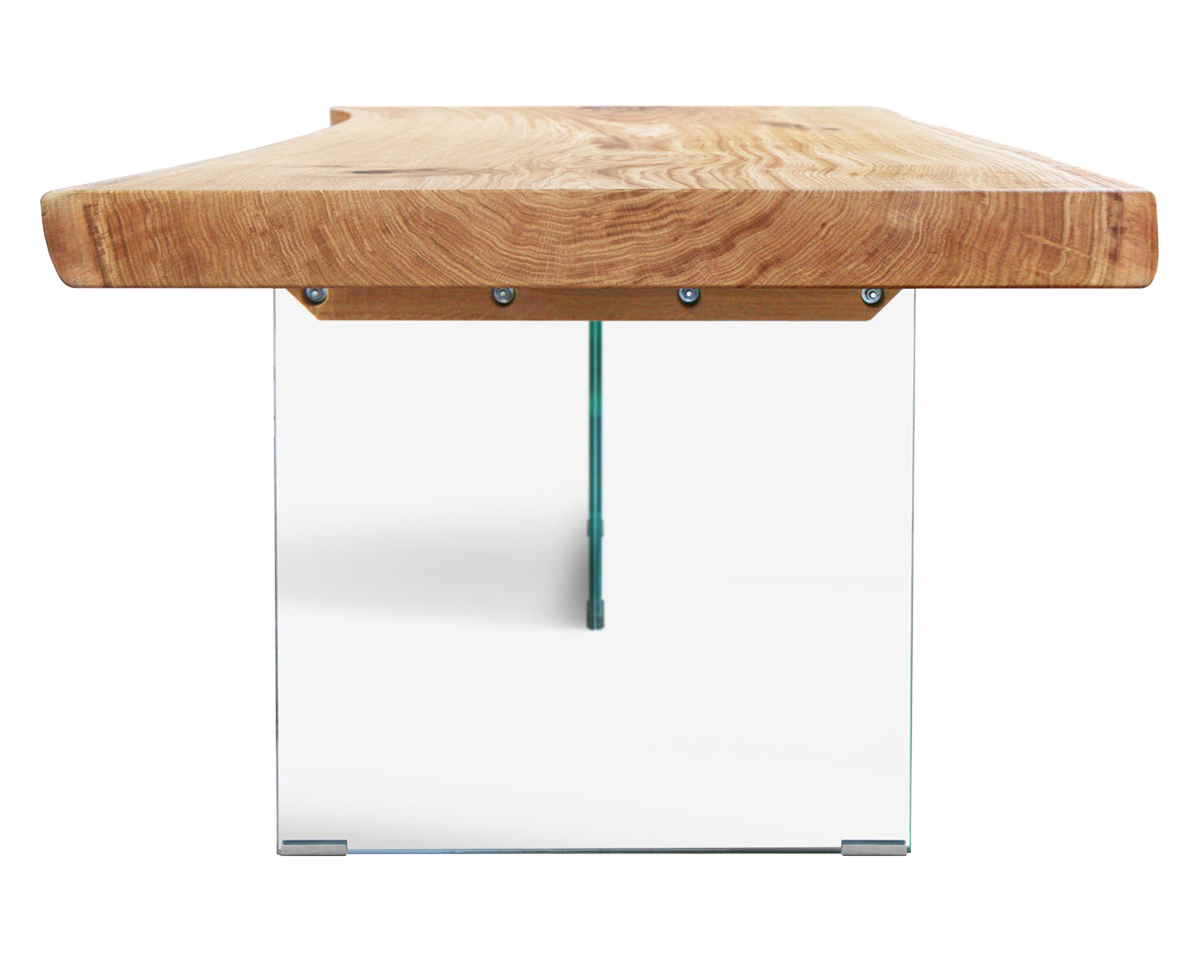 Maxima - Liram-GL Dining Table with Glass Legs in Wood