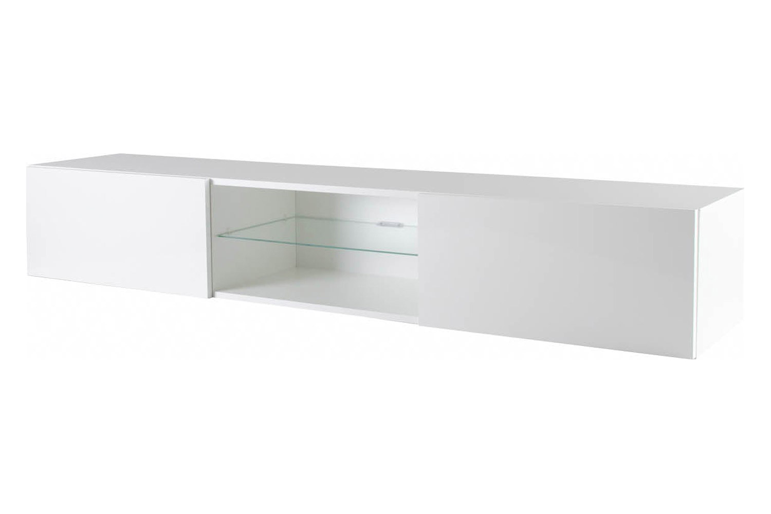 Maxima - Modern Floating 71" Long TV Stand Vigo Glass with Led