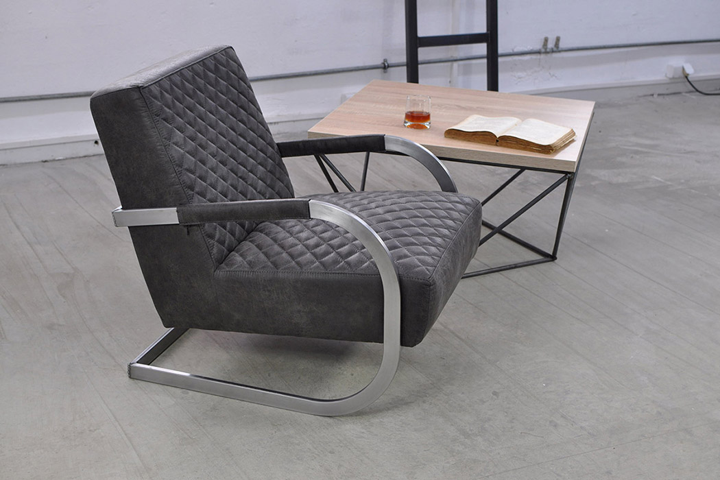 Maxima™ Rama Leather Armchair - Dark Gray