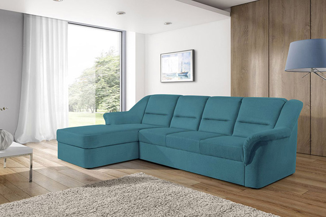 Maxima - Lisbona S Sleeper Sectional in Blue, Fabric