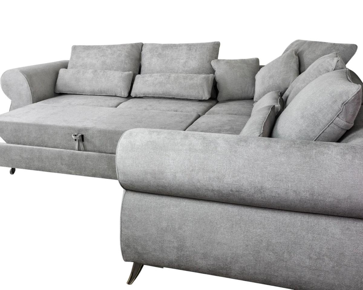 Maxima - Royal Sleeper Sectional in Gray, Fabric