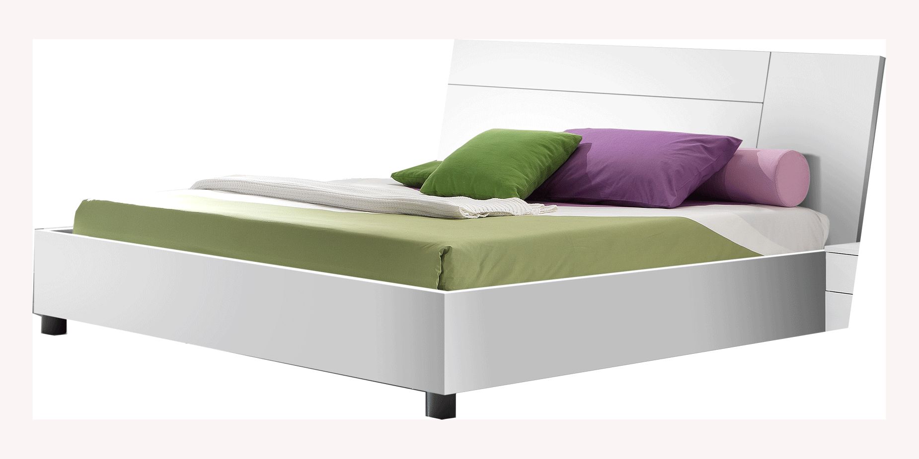 MCS Panarea Queen Size Bed - White