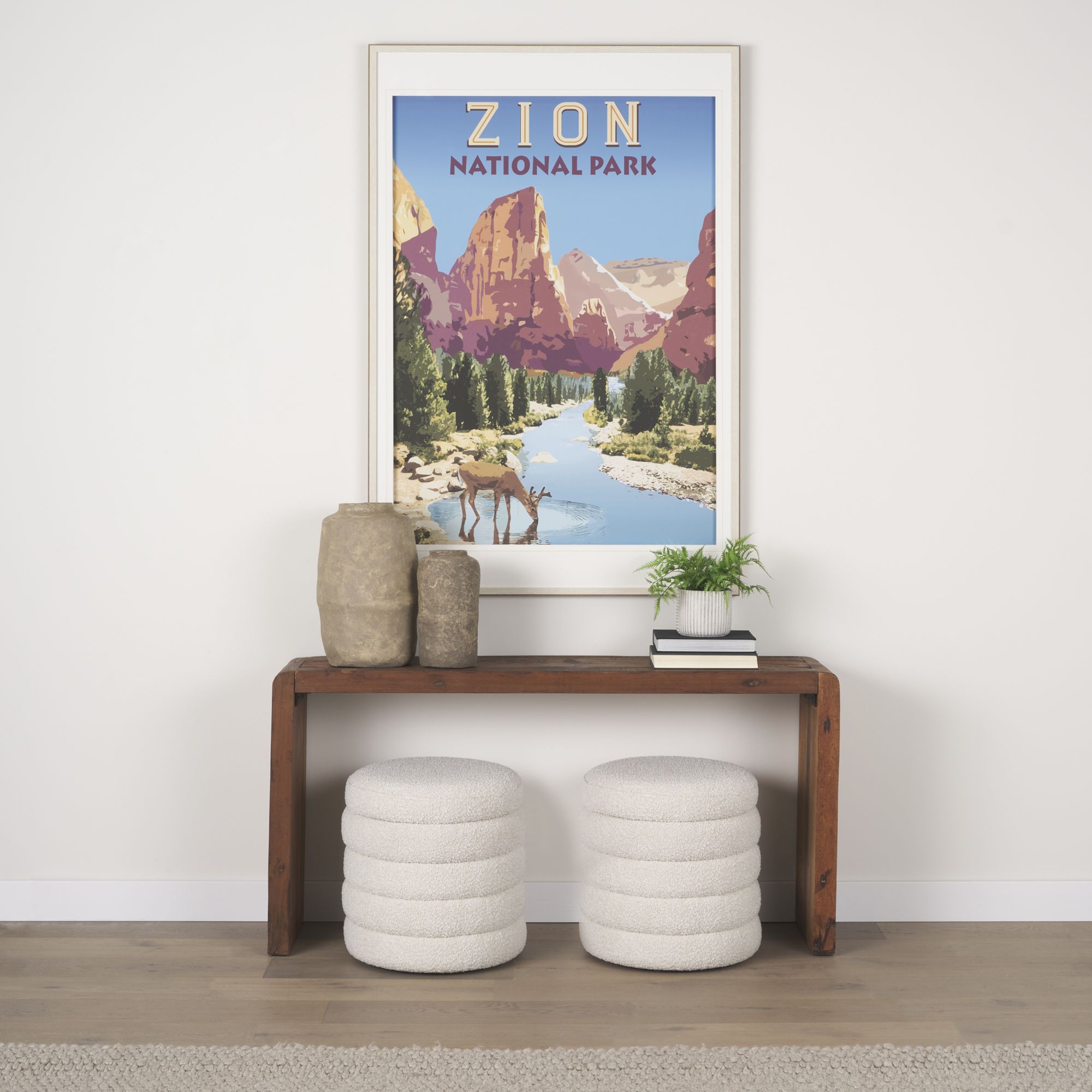 Mercana Zion National Park - Framed Art Print Matted under Glass (15277)