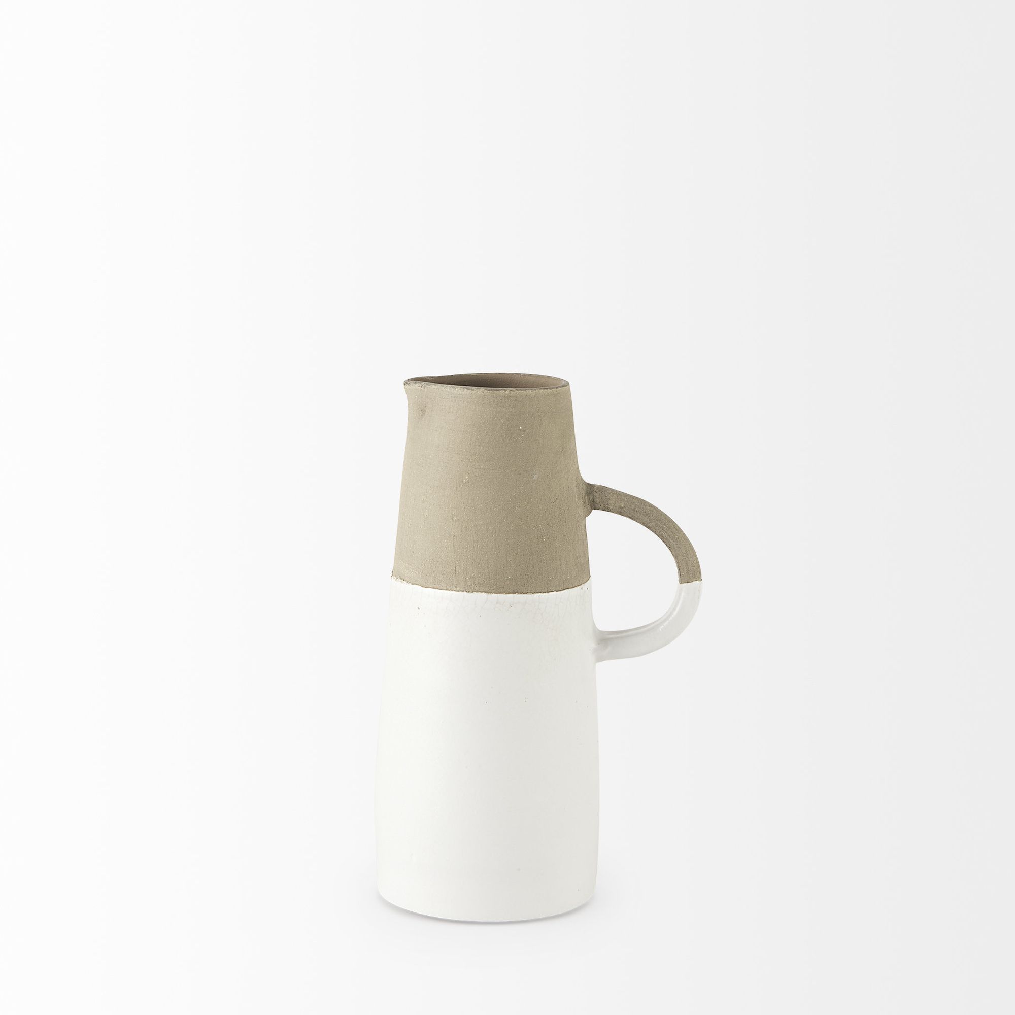 Mercana Garand Ceramic Jug - White/Natural, Small