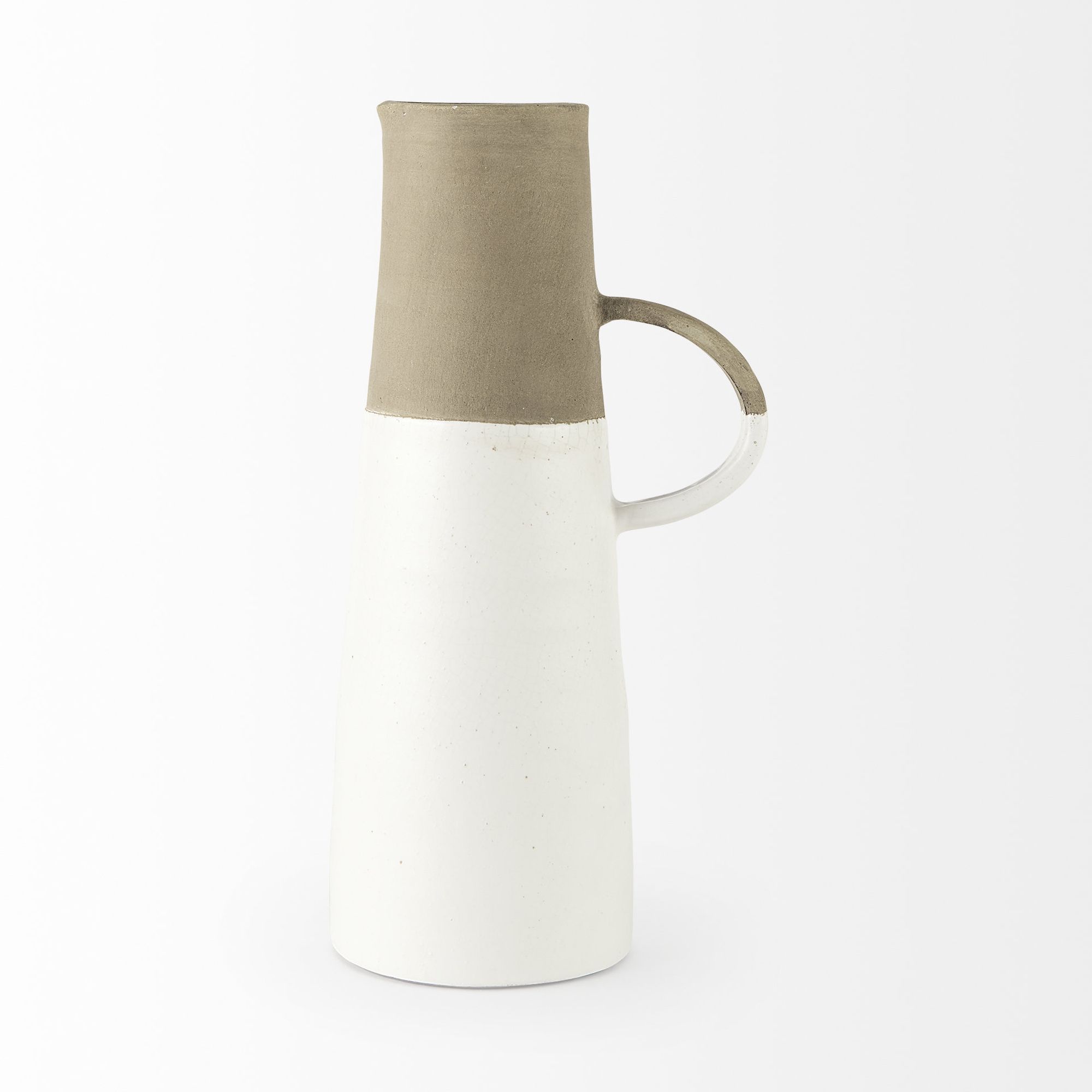 Mercana Garand Ceramic Jug - White/Natural, Large