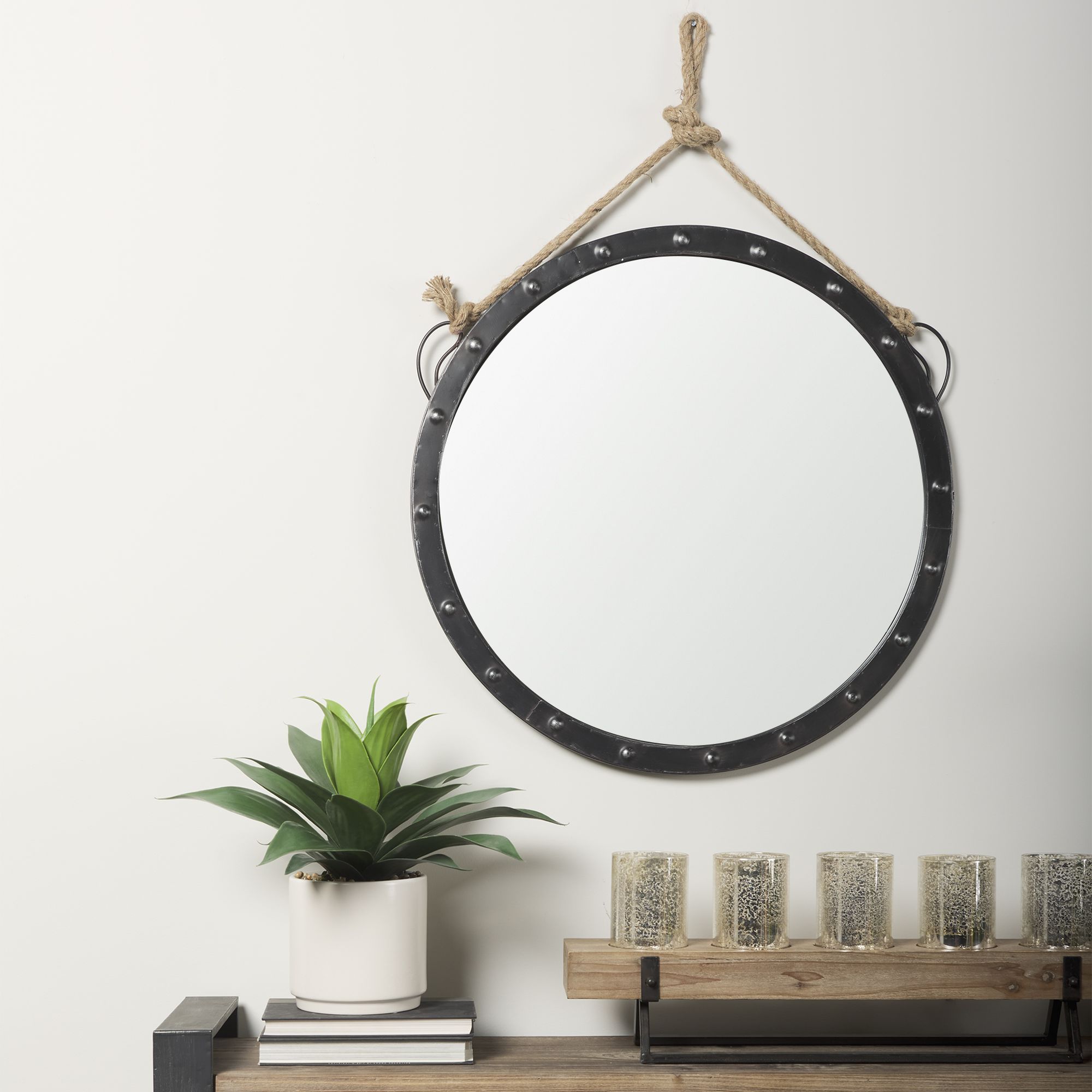 Mercana - Pendula Round Metal Frame Mirror