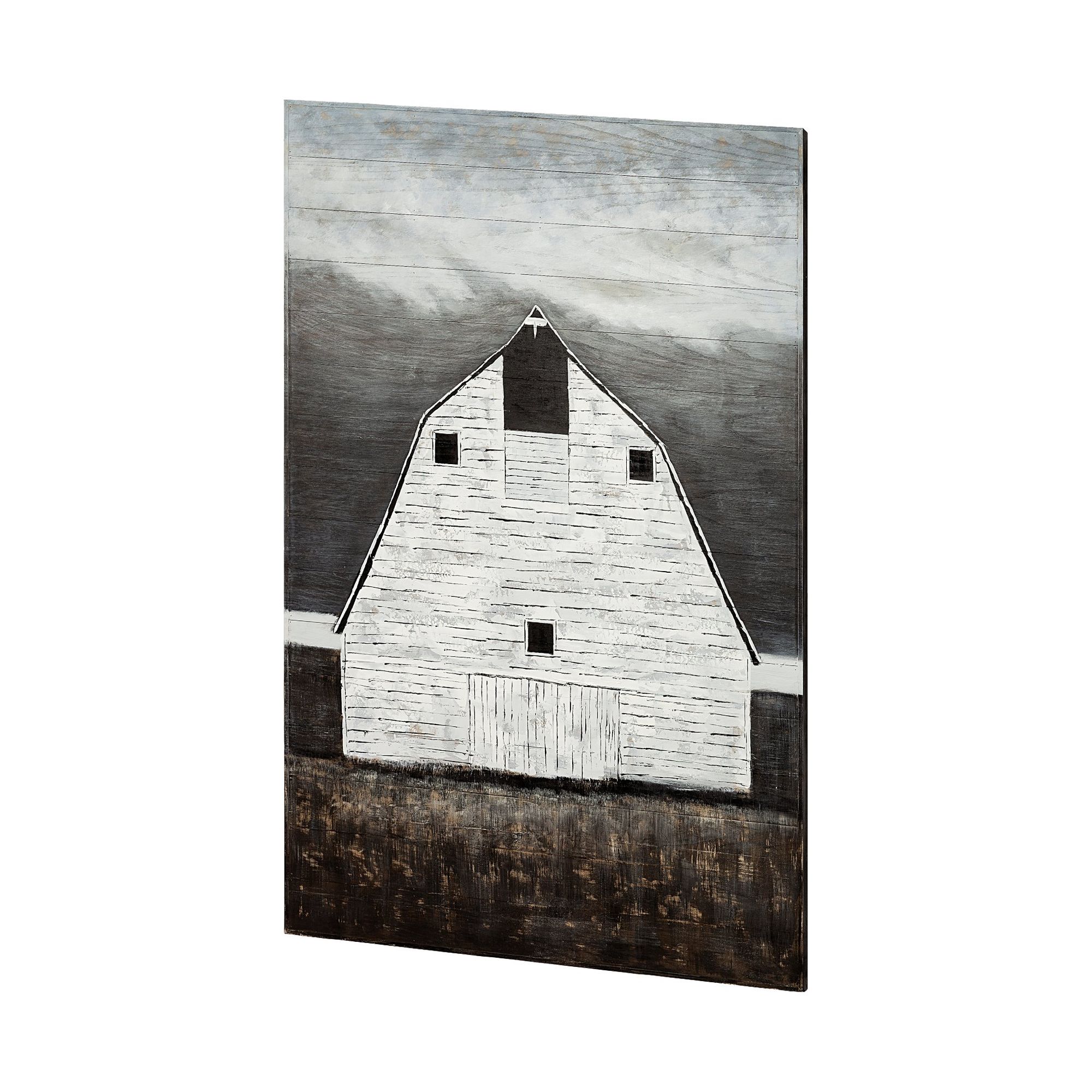 Mercana - Sawmill Creek II Farmhouse Barn Original Hand Painted on Wood Oil Painting