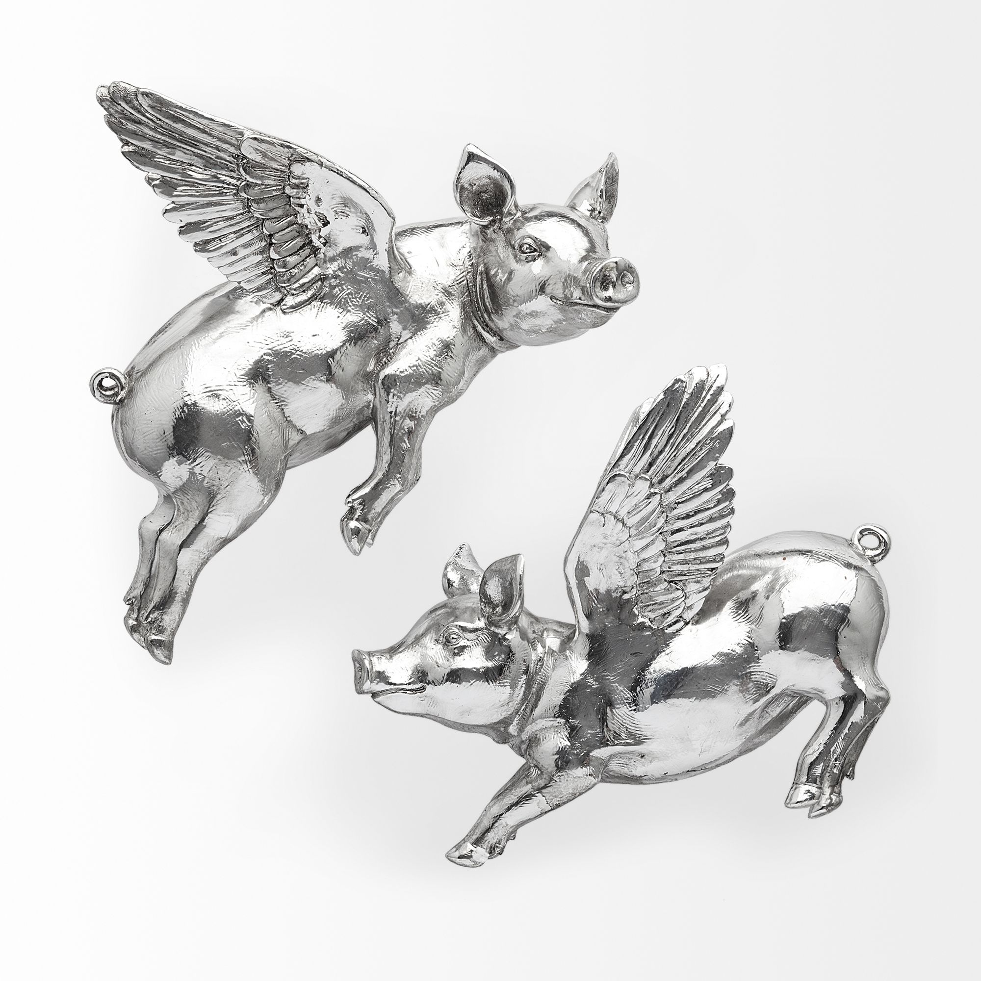 Mercana Hogbadi Flying Pigs (Set of 2) — Silver