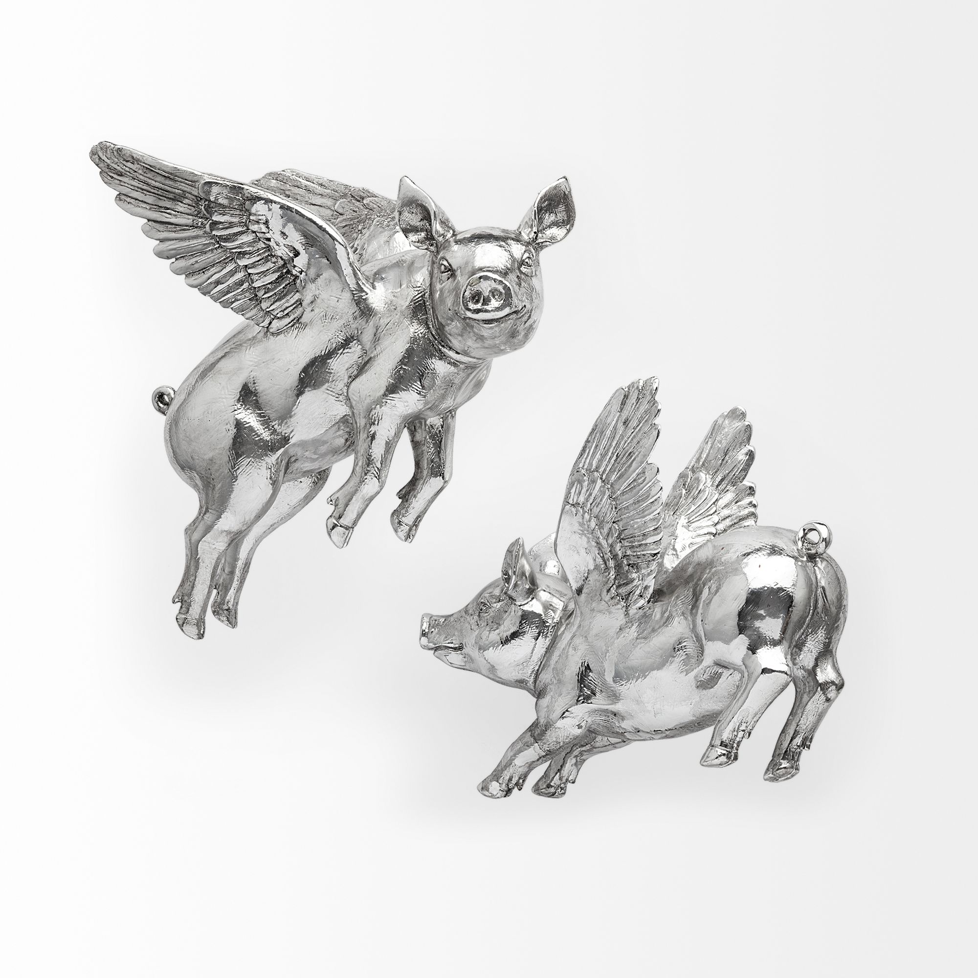 Mercana Hogbadi Flying Pigs (Set of 2) — Silver