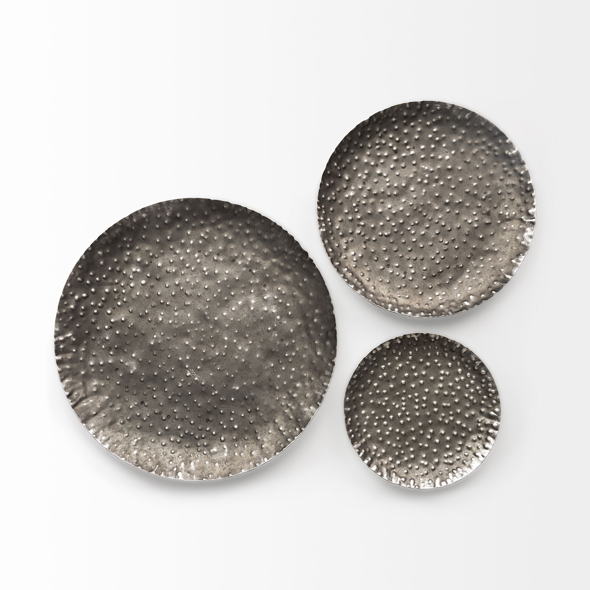 Mercana - Lanx Decorative Black/Grey Metal Plates (Set of 3)